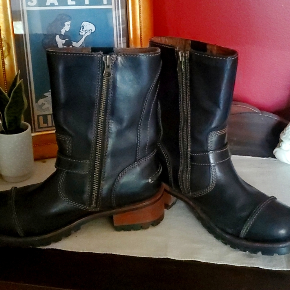 Harley Davidson Black Leather Socorro Boots